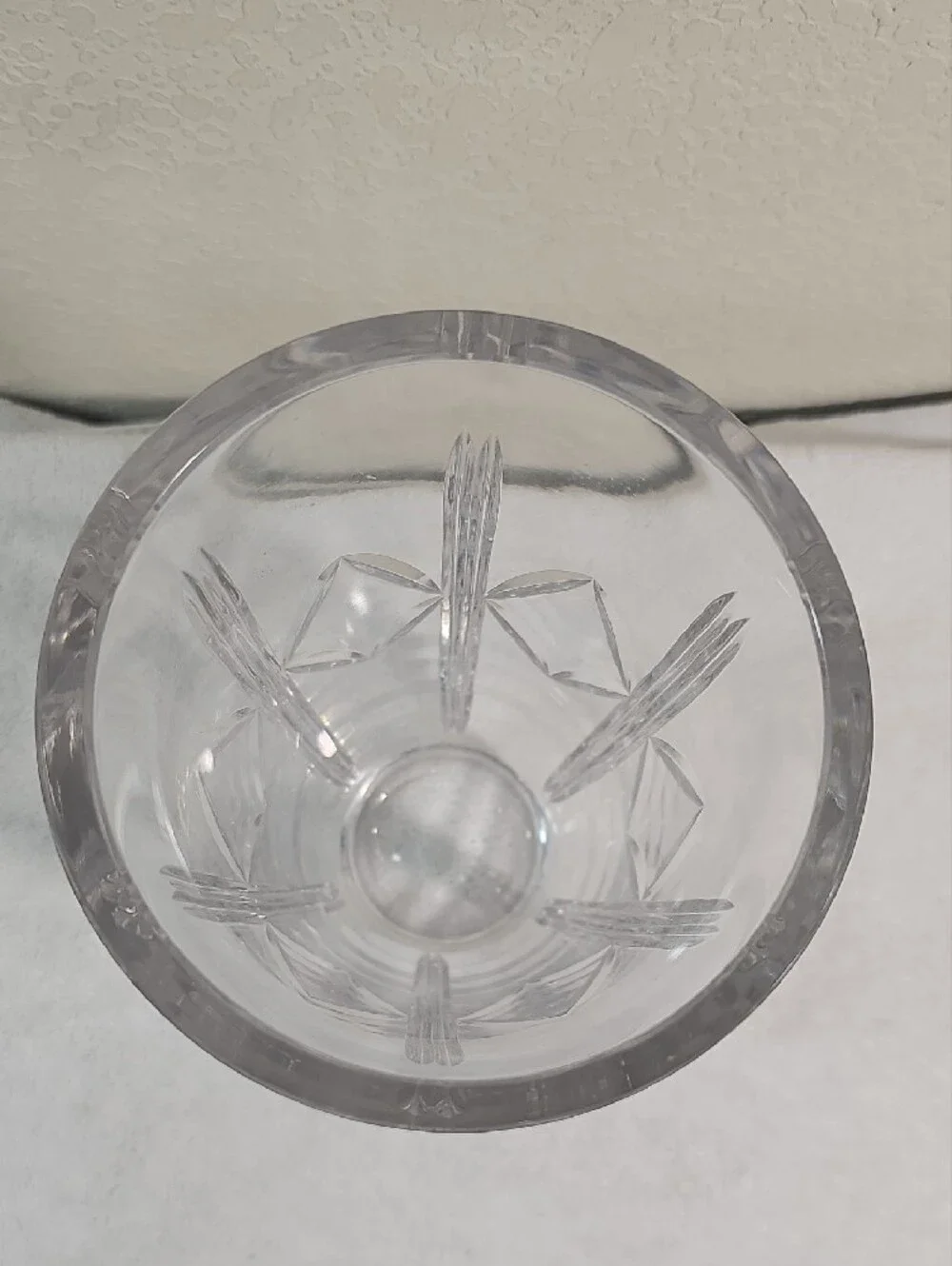 Vintage Crystal Cut Glass Vase Geometric Cuts Over 5 Pounds 11